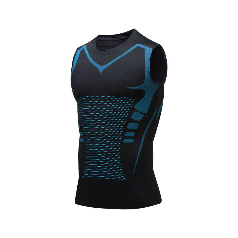 Men's Compression Tank in Black & Blue