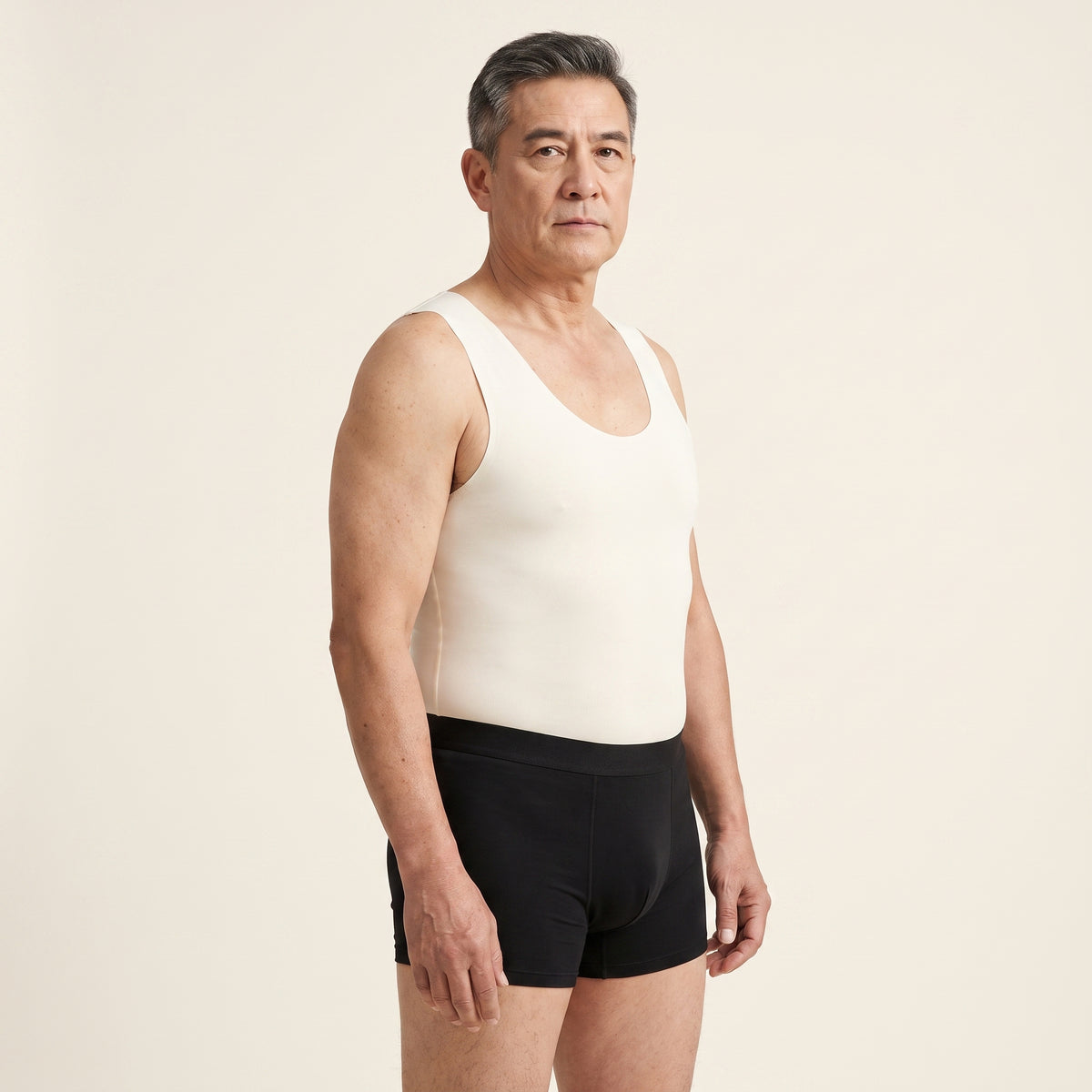 LYNE Copper Modal Boxer Brief in Black, three-quarter view