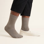LYNE Mid-Tube Socks in Black, worn