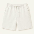 LYNE Cotton-Linen Lounge Short in White, flat lay