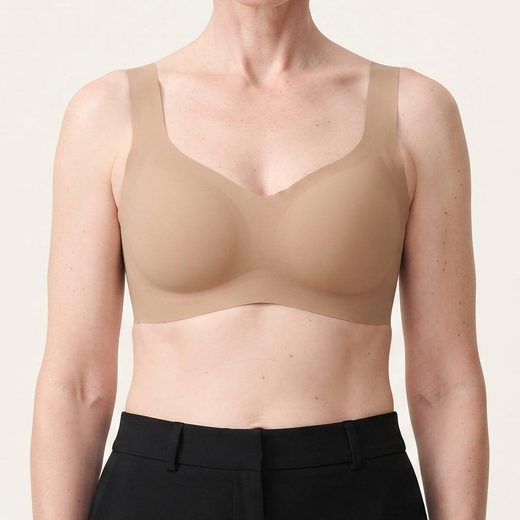 LYNE Seamless Wireless Vest Bra in Skin, front view