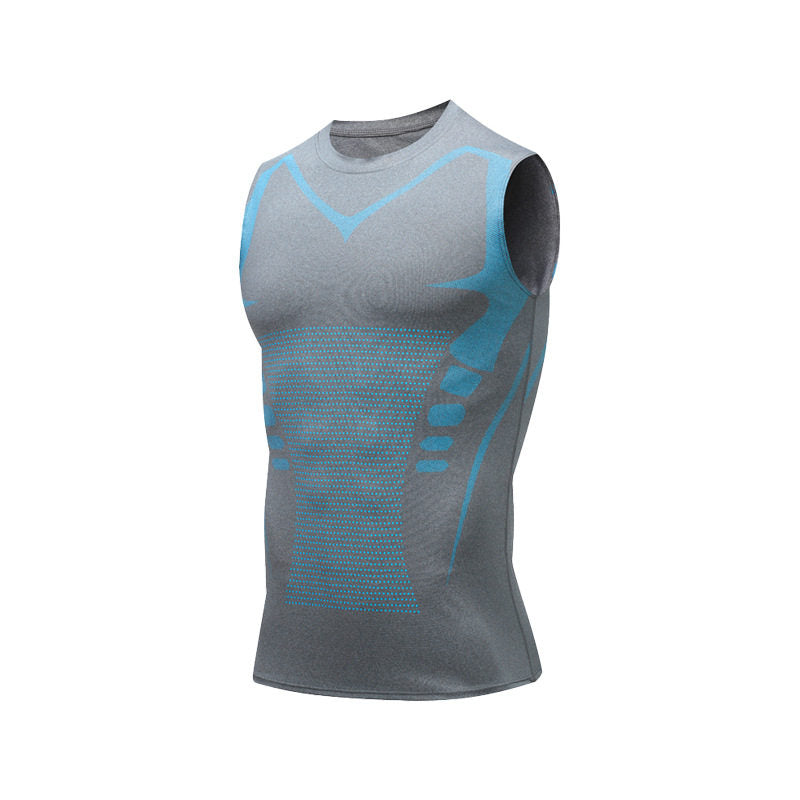 Men's Compression Tank in Gray & Blue