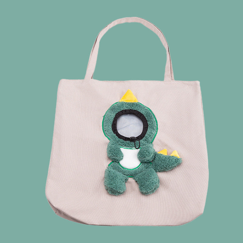 Supplier photograph of the ivory Dino canvas pet tote