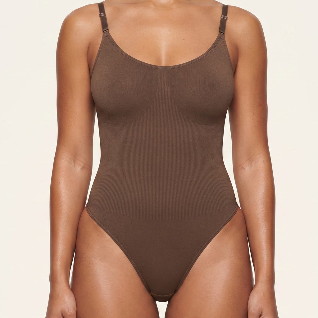Core Seamless Bodysuit in coffee  crop b