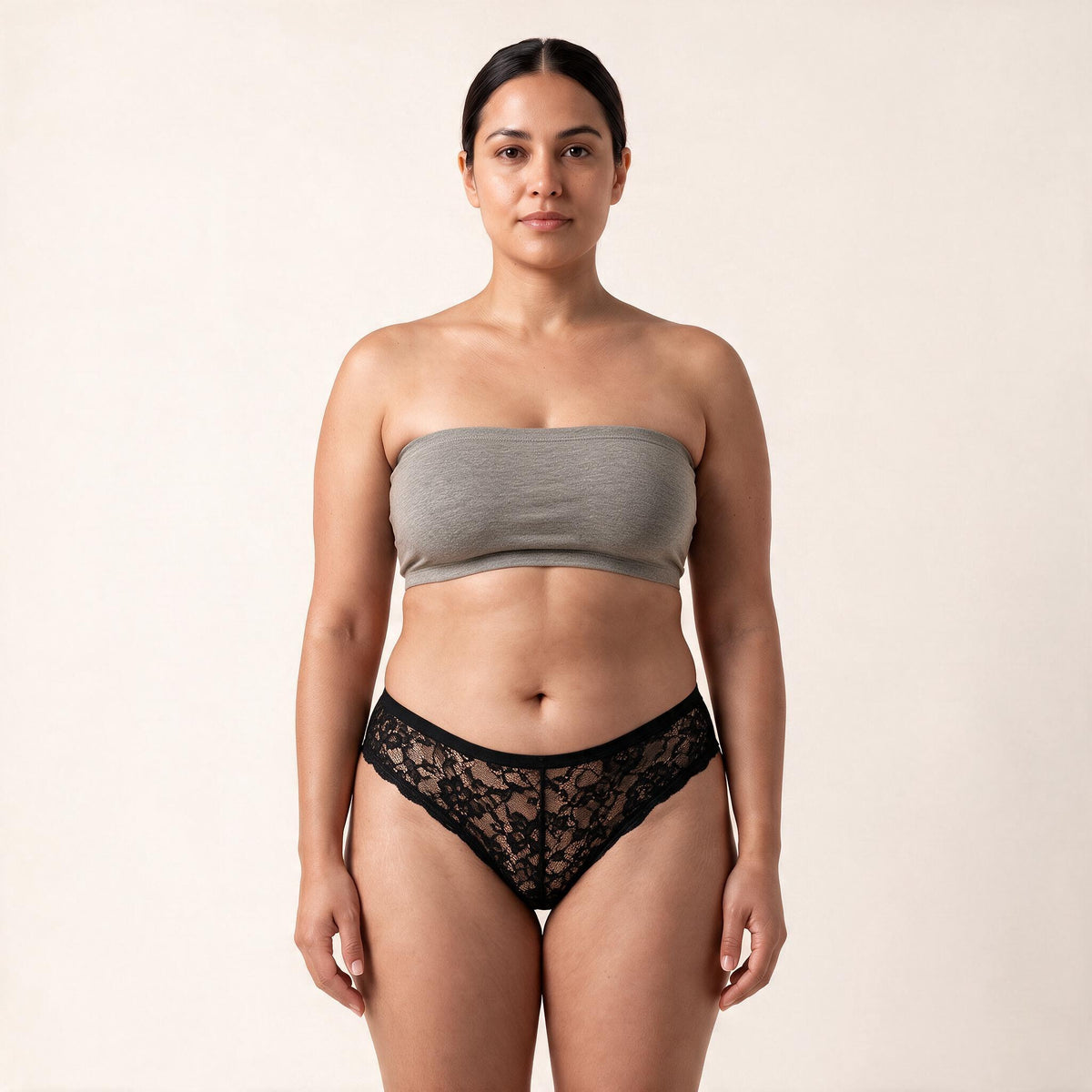 Sheer Lace Thong in black