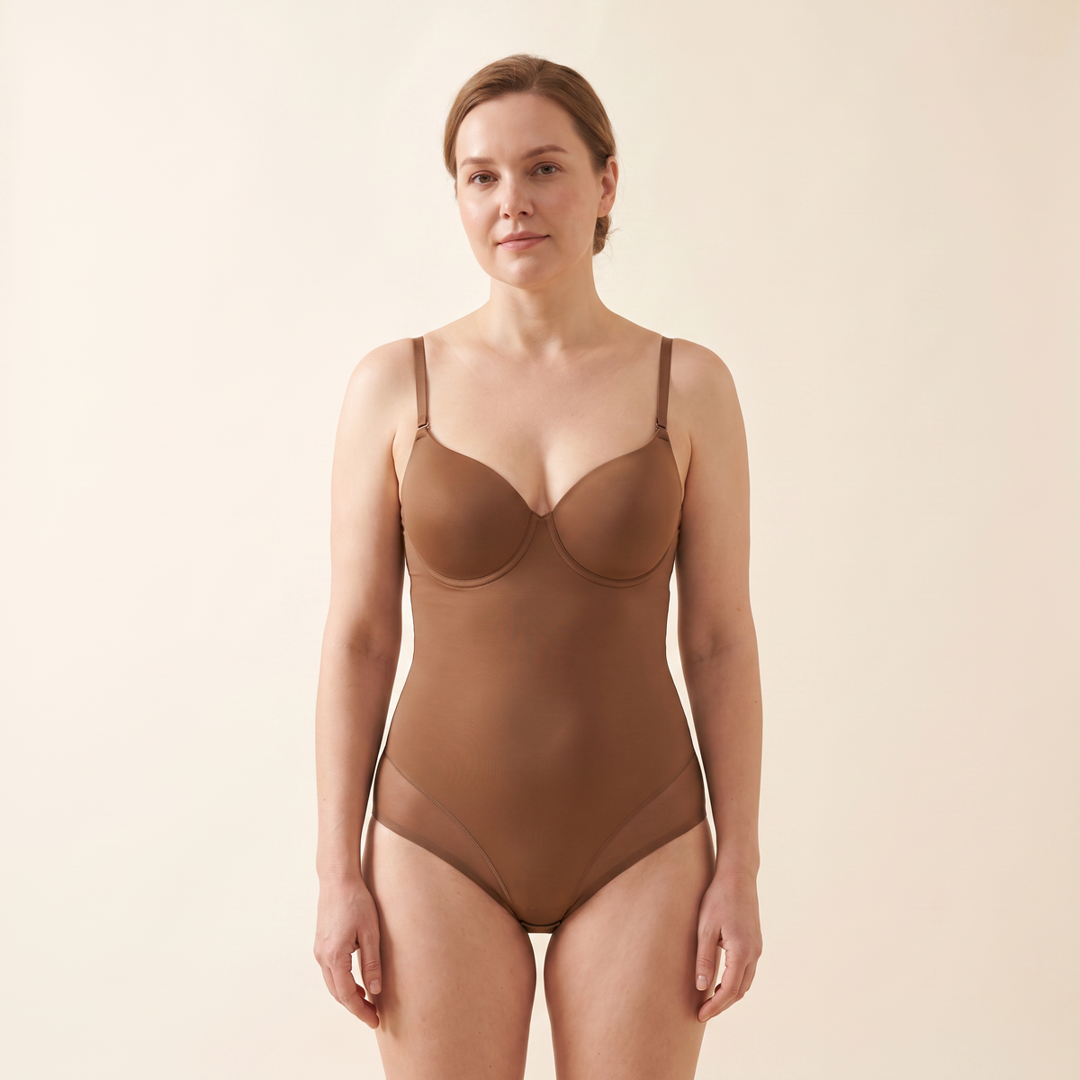 Core Mesh Bodysuit in brown
