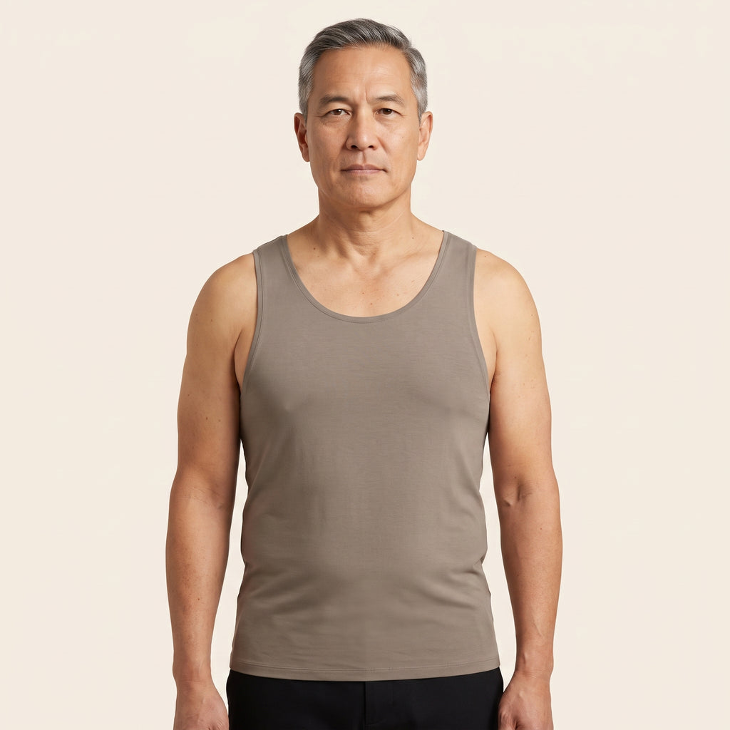 Seamless Modal Undershirt in stone grey