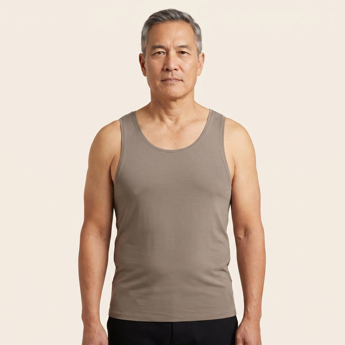 Seamless Modal Undershirt in stone grey