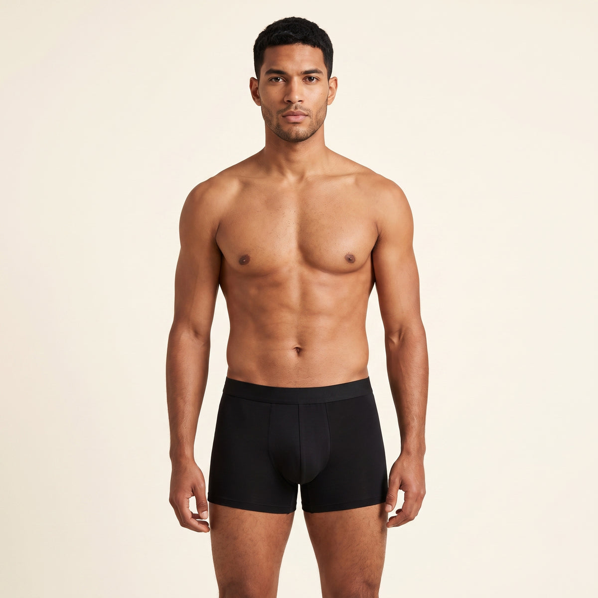 Silk-Lined Modal Boxer Brief in black