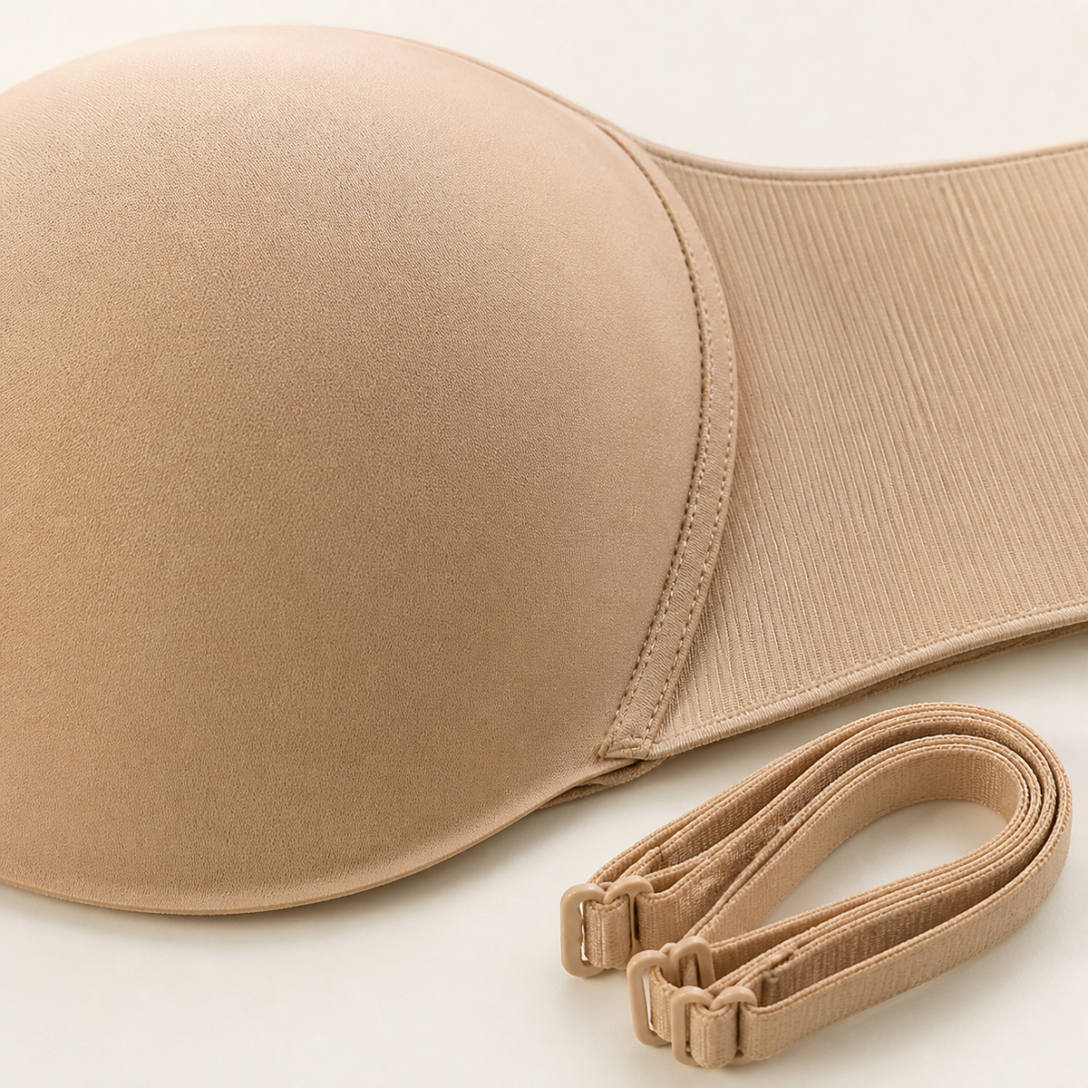 LYNE Everyday Bandeau Bra, cup edge, ribbed wing and the detachable straps