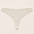 LYNE Sheer Lace Thong in white, all-over sheer floral lace