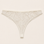LYNE Sheer Lace Thong in white, all-over sheer floral lace