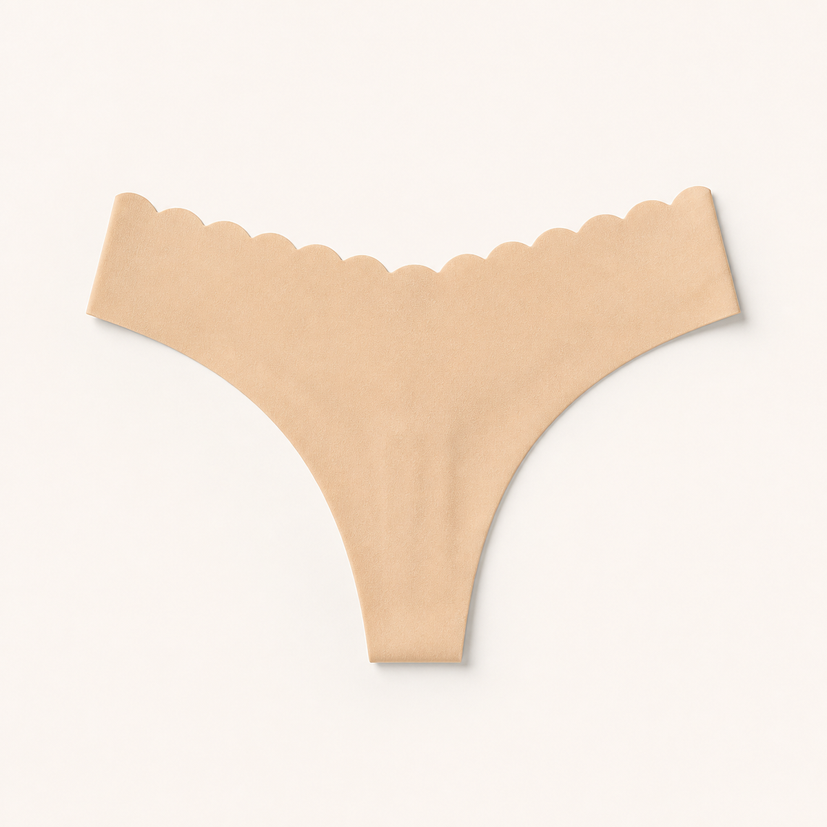 LYNE Everyday Seamless Thong, single piece flat-lay showing the V front