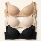 LYNE Everyday T-Shirt Bra stacked in praline, sand and black