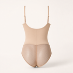 LYNE Core Mesh Bodysuit, rear view showing the sheer mesh seat panel