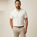 Men's Ribbed Polo in white