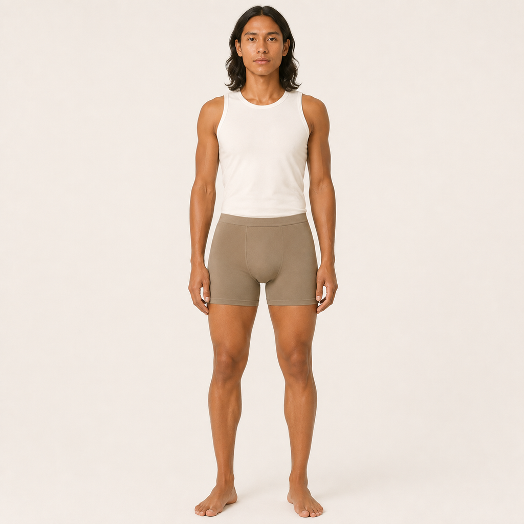 Silk-Lined Modal Boxer Brief in khaki