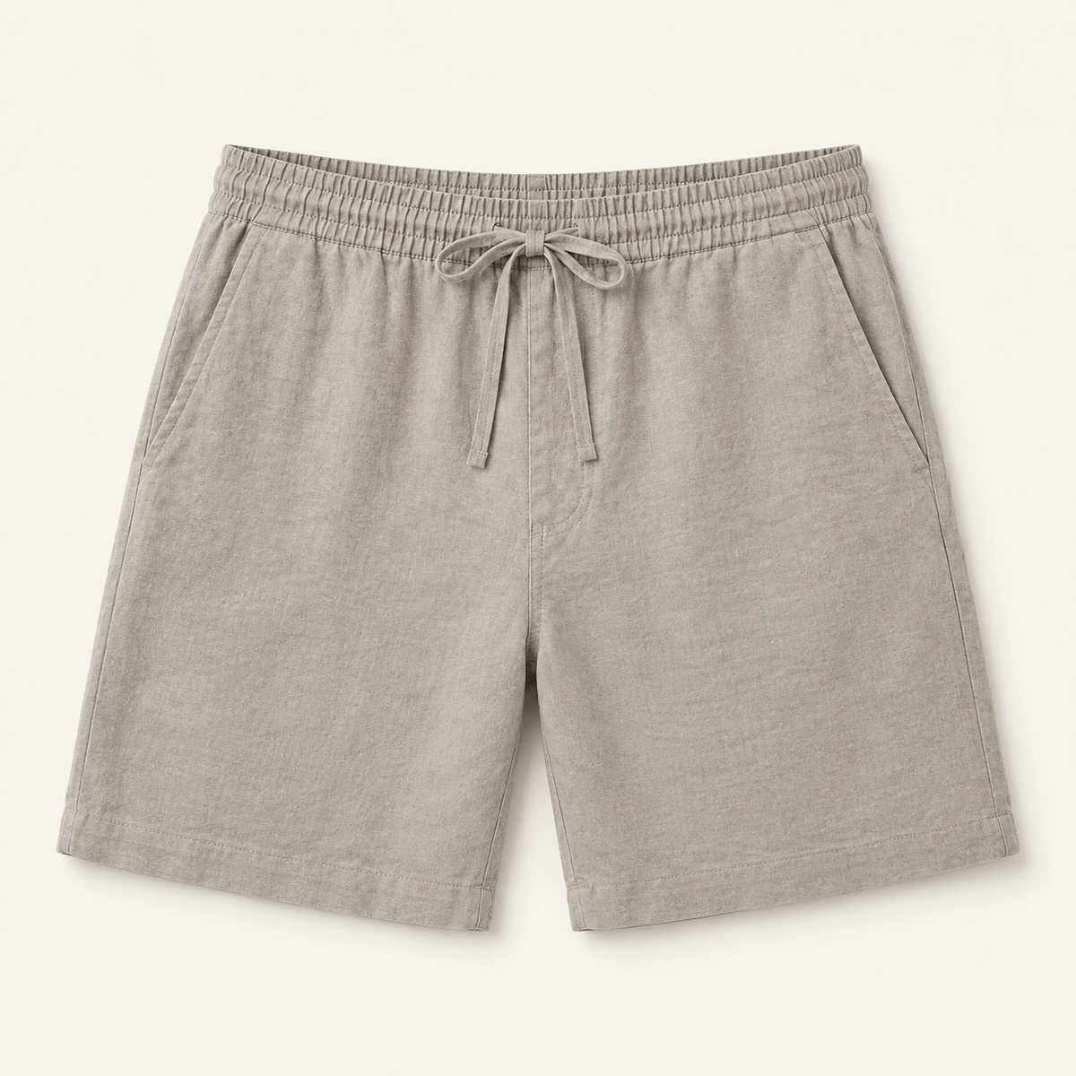 Cotton-Linen Lounge Short in light gray