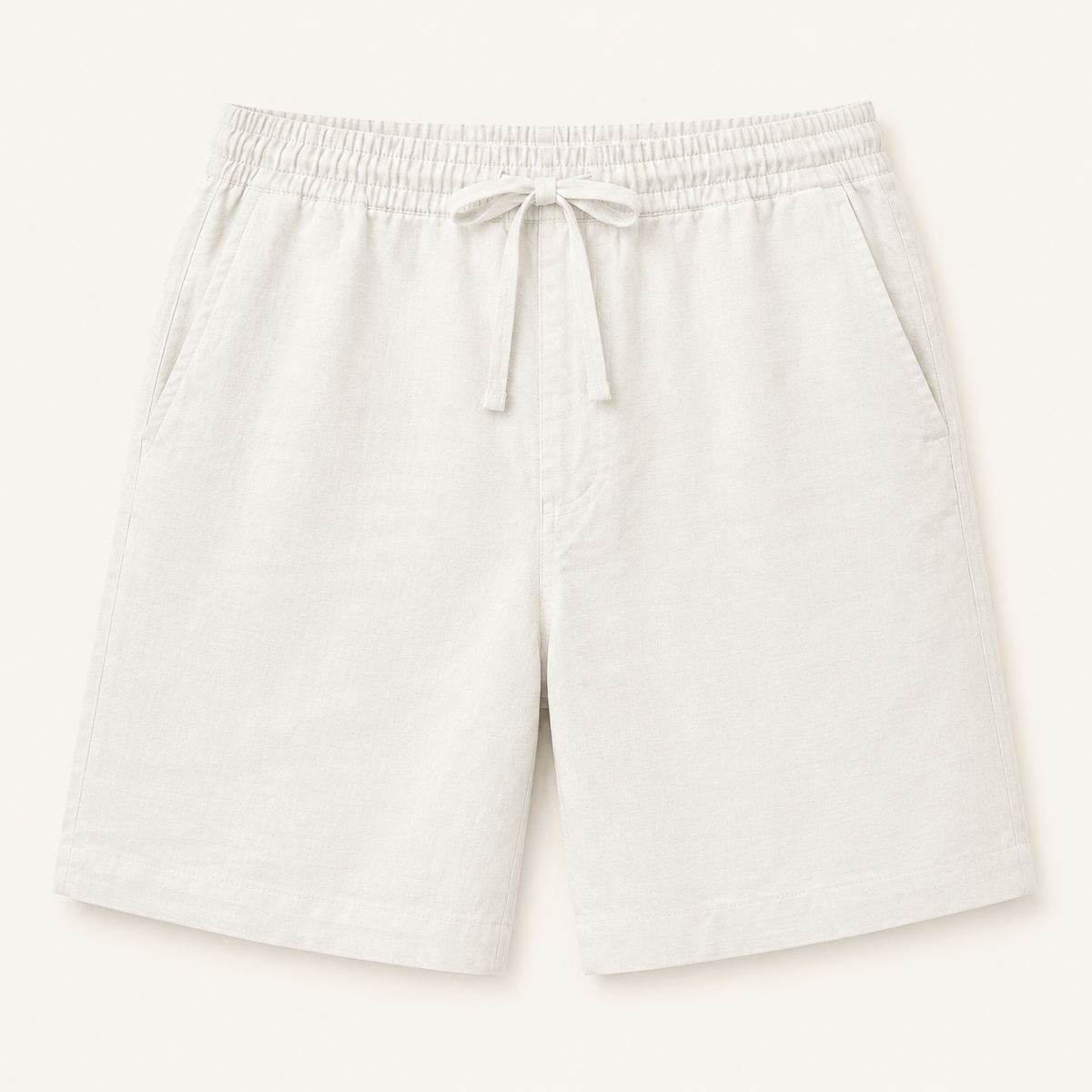 Cotton-Linen Lounge Short in white