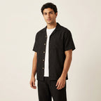 Men's Camp-Collar Shirt in black